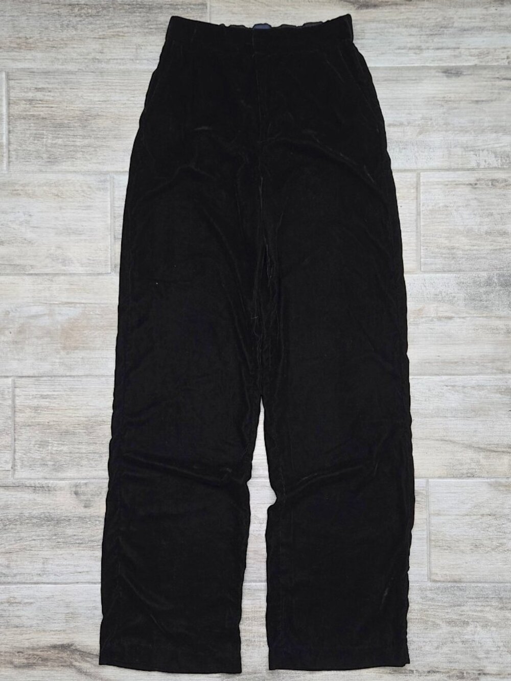 Gap Velvet High Rise Wide Leg Pants Womens Black Shimmering Dressy Size 2 Tall
